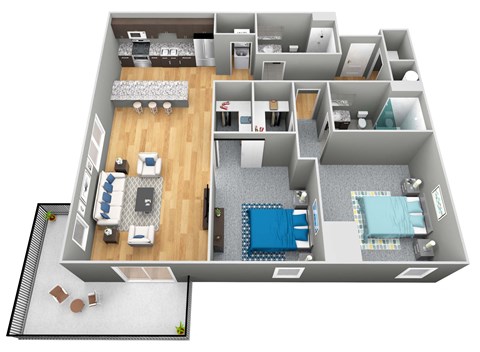 The Brandeis 3D Floor Plan - The Corvina
